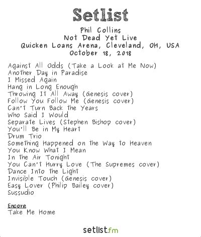 phil collins setlist